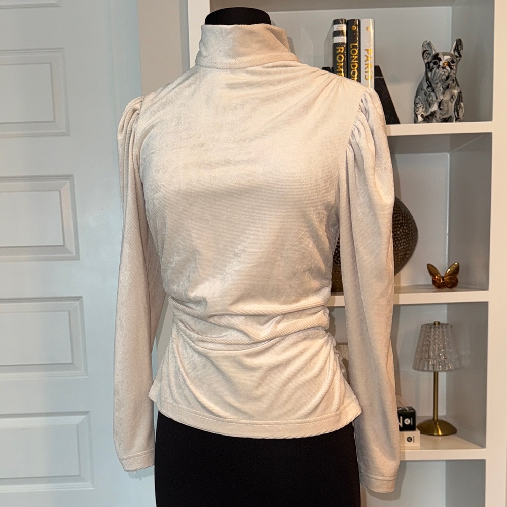 NEW A.L.C. Cream Ribbed Texture Top Sz 2